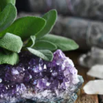 White wage and amethyst crystal, White sage bundle
