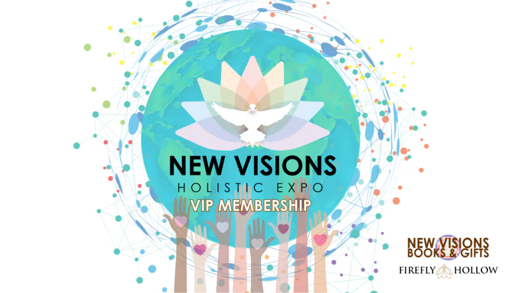 New Visions Holistic Expo VIP membership banner logo with earth