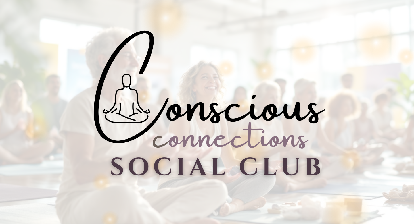 Conscious Connections social club photo of people meditating with fireflies