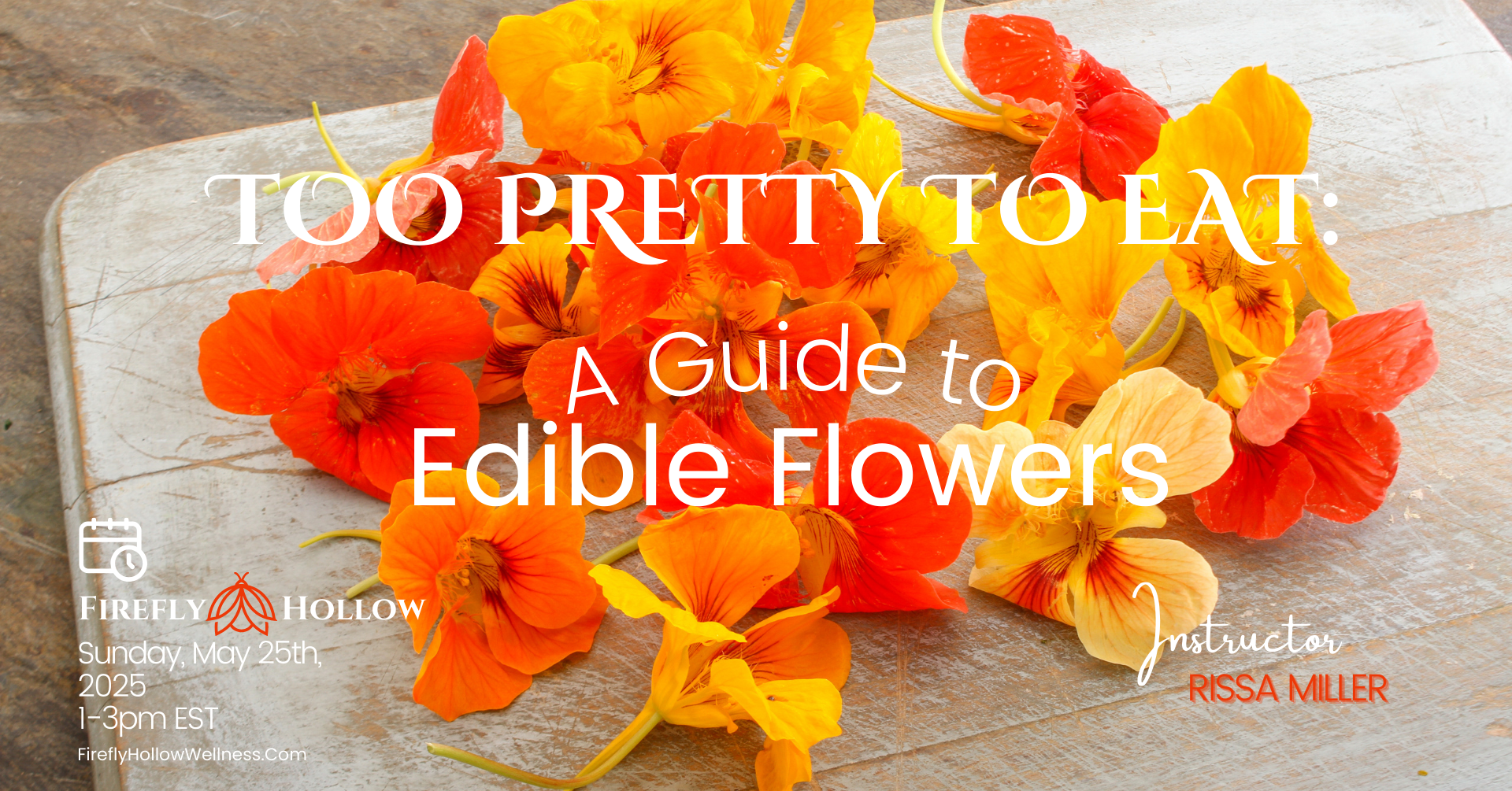 image of bright orange flowers on a cutting board